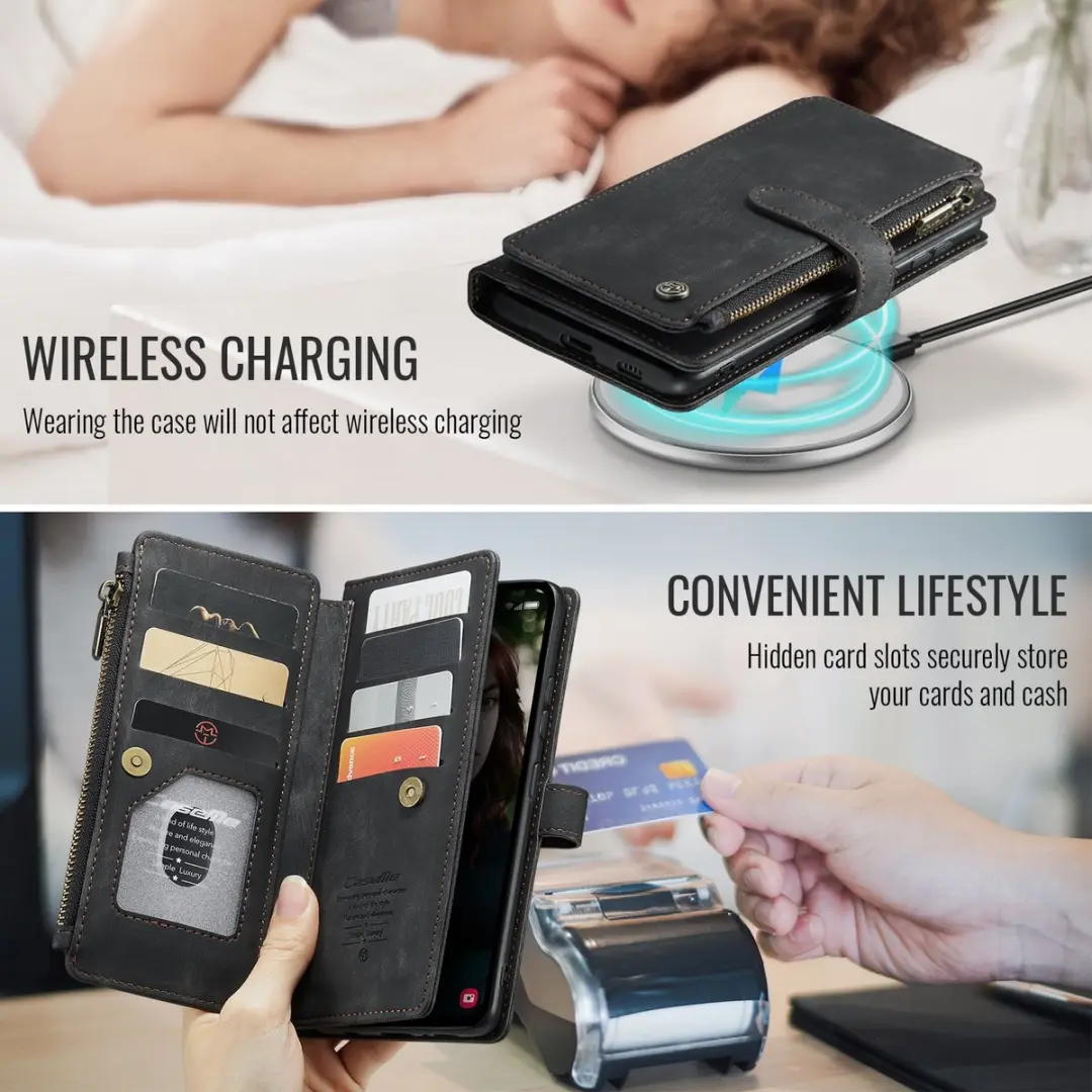 Caseme C30 Book Case Hoesje Samsung Galaxy S25 FE - Zwart