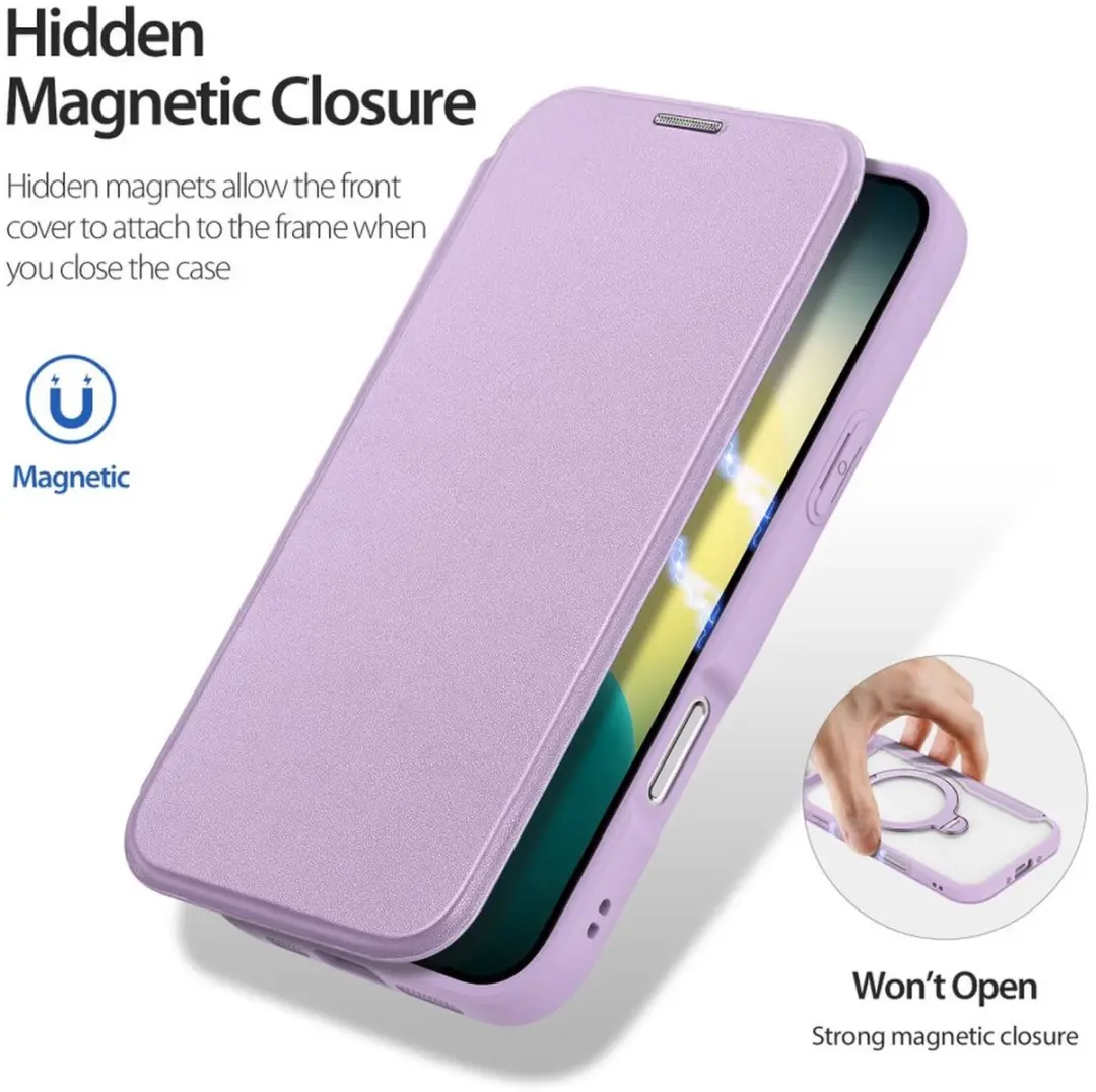 Dux Ducis Skin X Pro Hoesje iPhone Air - MagSafe - RFID - Transparant Paars
