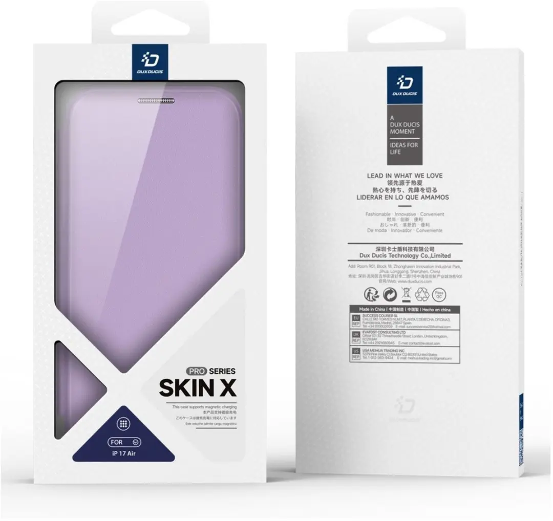 Dux Ducis Skin X Pro Hoesje iPhone Air - MagSafe - RFID - Transparant Paars