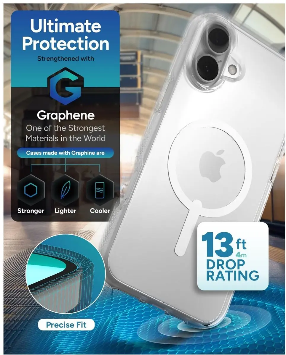 ZAGG Crystal Palace Snap Mag iPhone 16 Plus Hoesje - 702315043 - Transparant - afbeelding 6 van 6