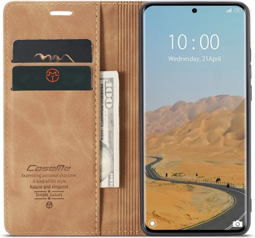 Caseme 013 Book Case Hoesje - Xiaomi Redmi Note 14 Pro - Bruin - afbeelding 6 van 6