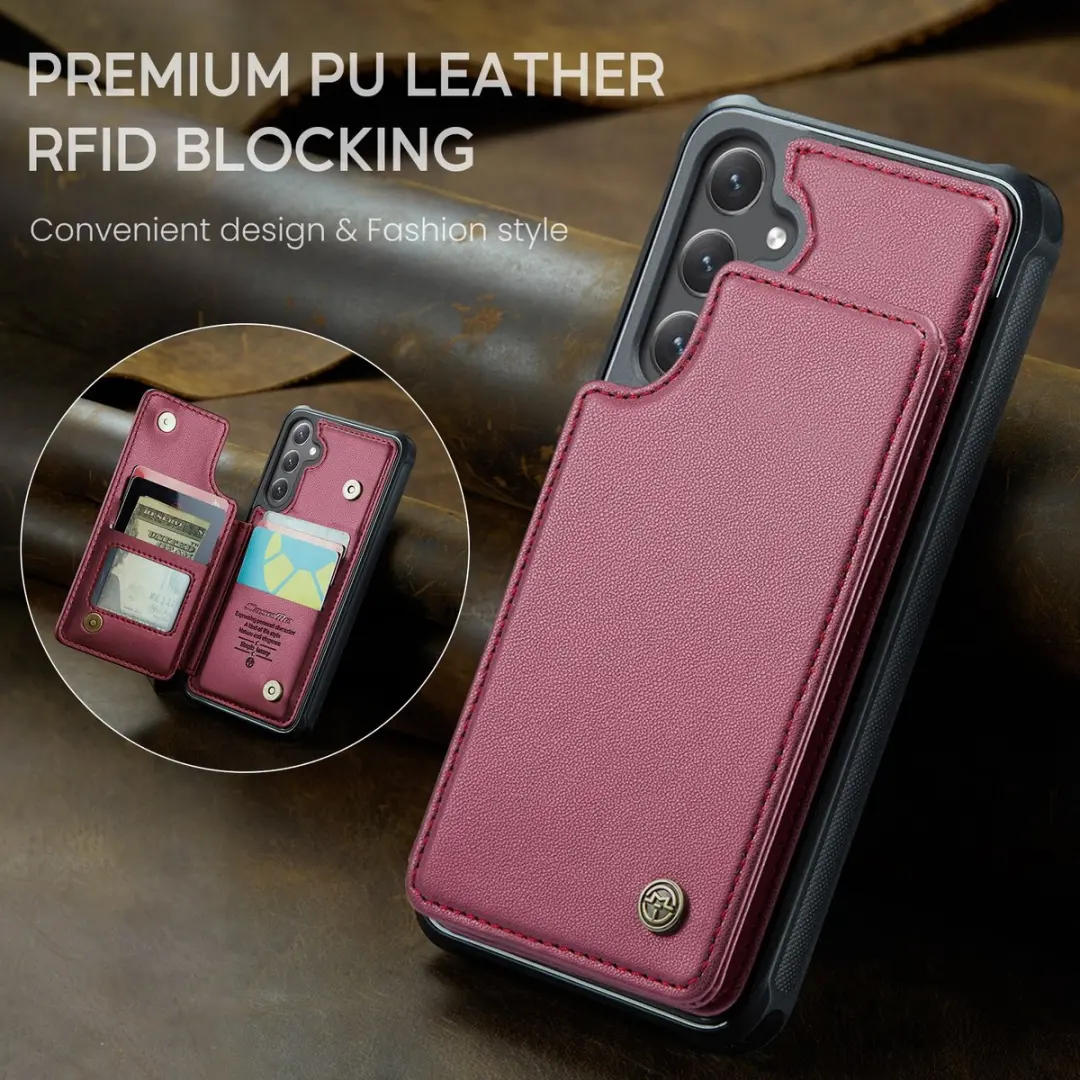 Caseme C22 Hoesje Samsung Galaxy S25 FE - Roze - 5 Pasjes