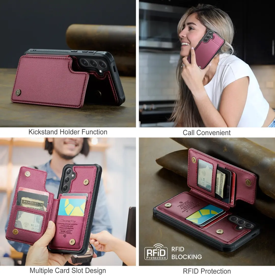 Caseme C22 Hoesje Samsung Galaxy S25 FE - Roze - 5 Pasjes