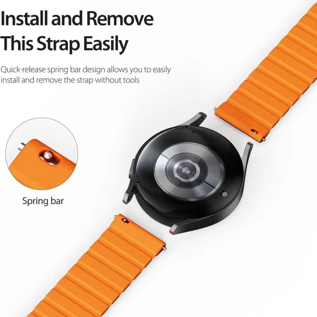 Dux Ducis LD Strap Smartwatchband 22mm - Zwart Oranje
