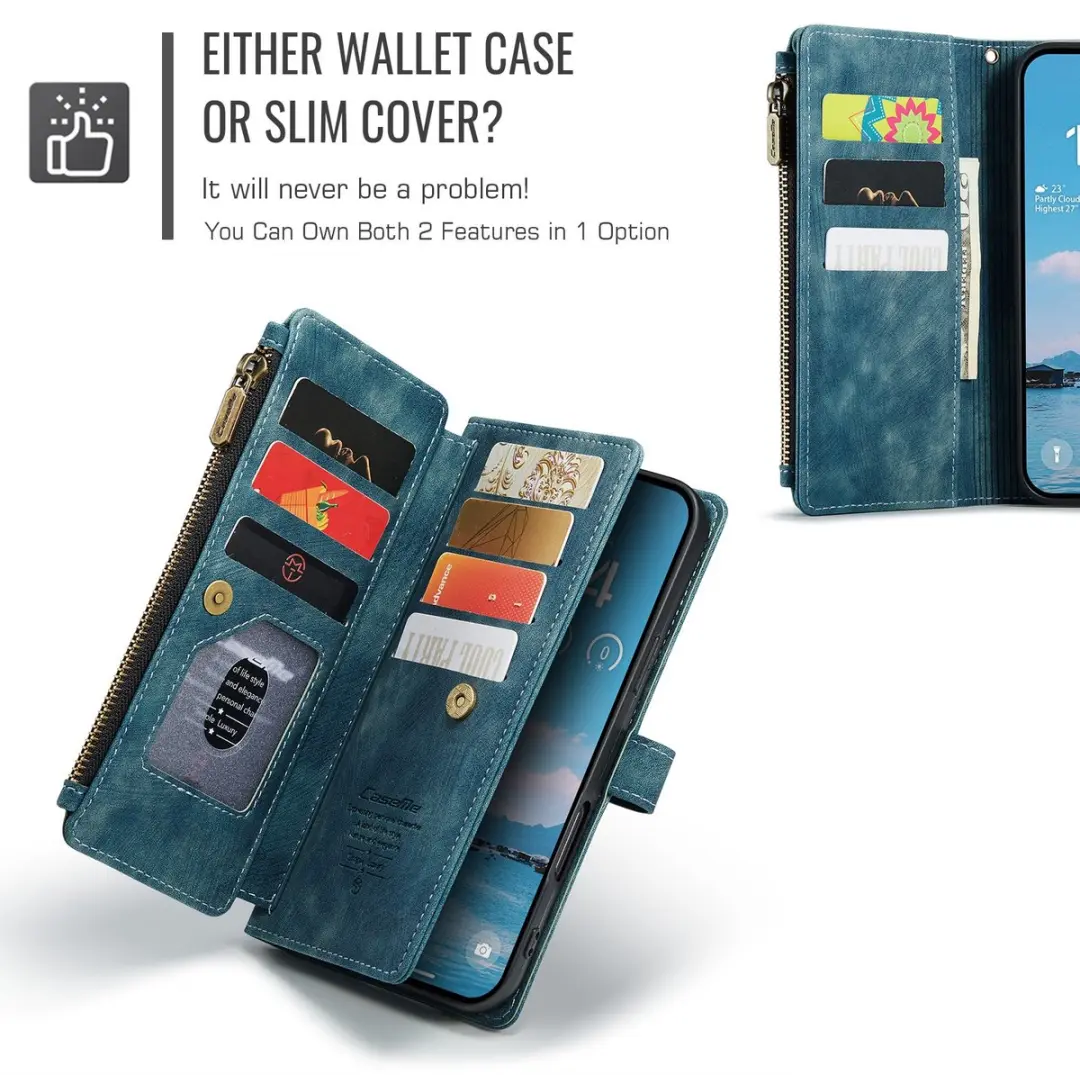 CaseMe C30 Book Case iPhone Air Hoesje - Blauw - 10 Pasjes