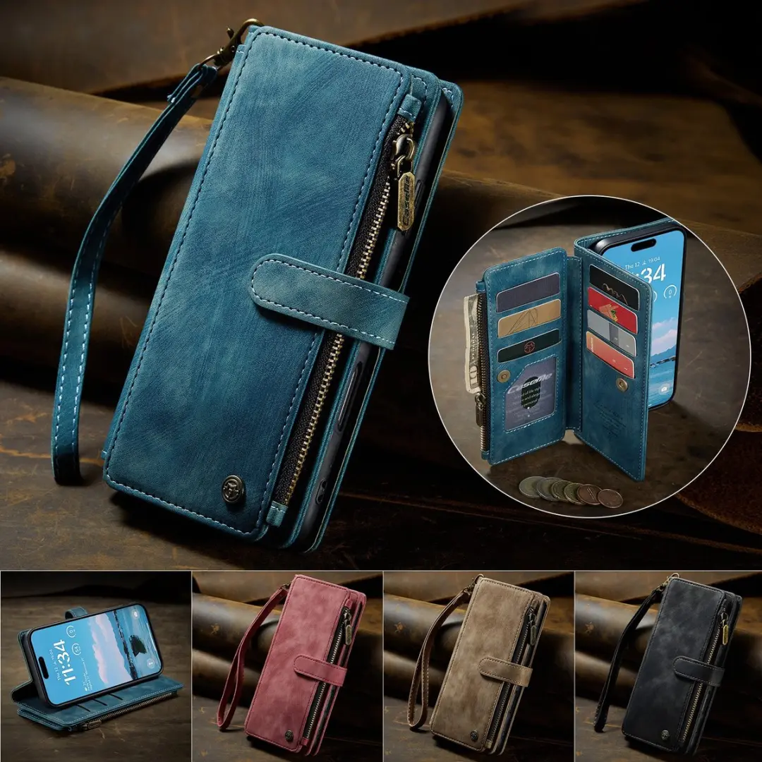 CaseMe C30 Book Case iPhone Air Hoesje - Blauw - 10 Pasjes