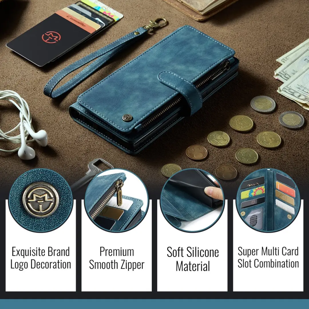 CaseMe C30 Book Case iPhone Air Hoesje - Blauw - 10 Pasjes