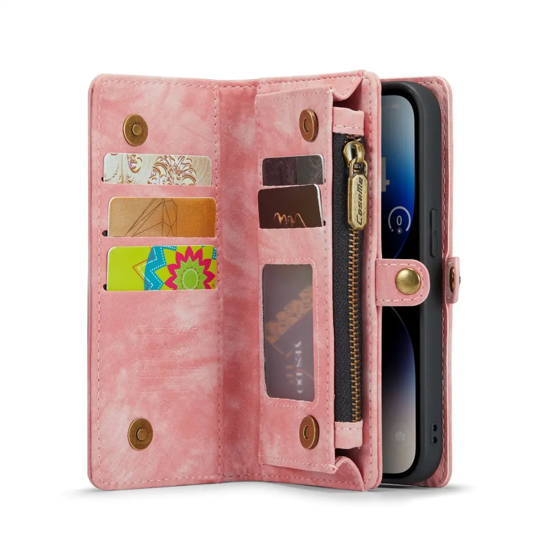 Caseme iPhone 14 Pro Hoesje Roze - 8 Pasjes - afbeelding 6 van 6