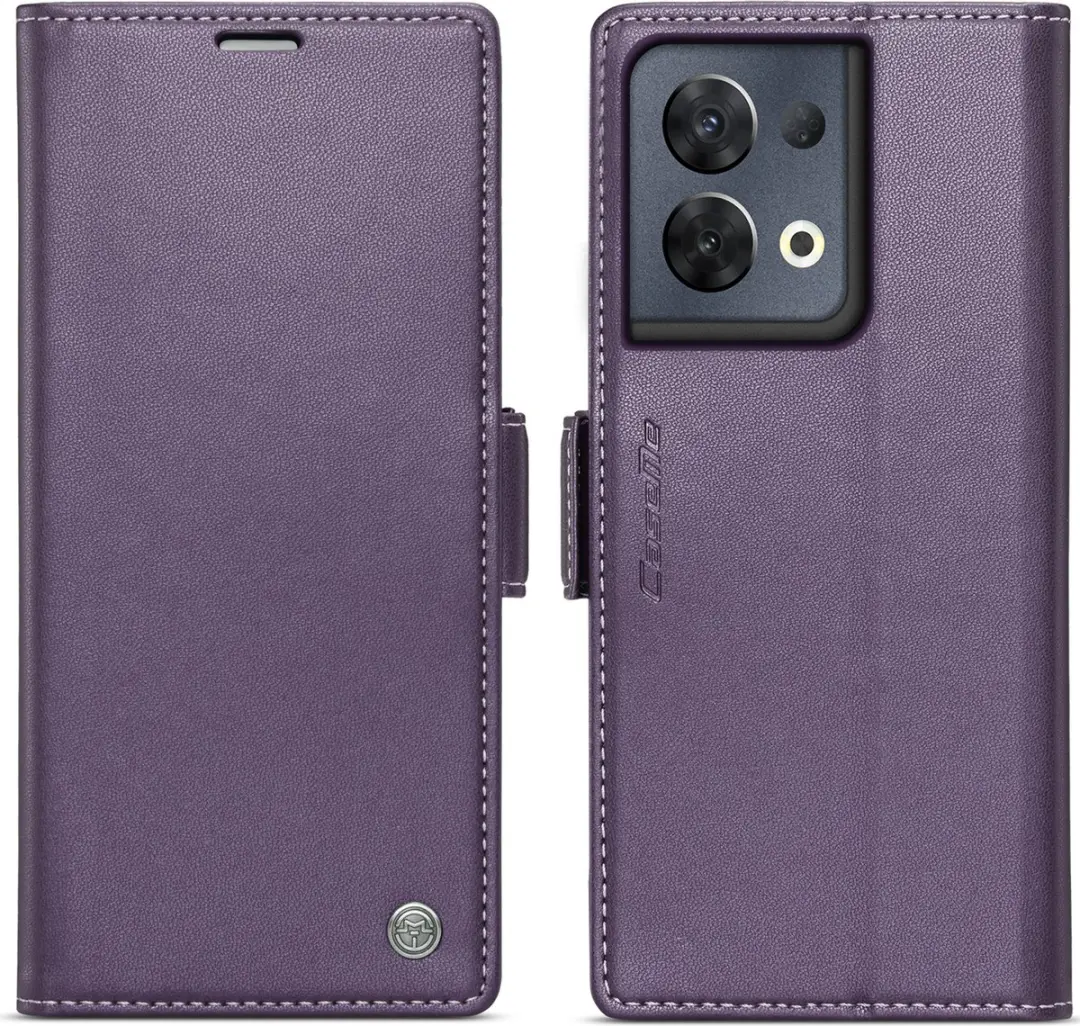 Caseme Wallet Case OPPO Reno8 Pro - RFID & Magneetsluiting - Paars