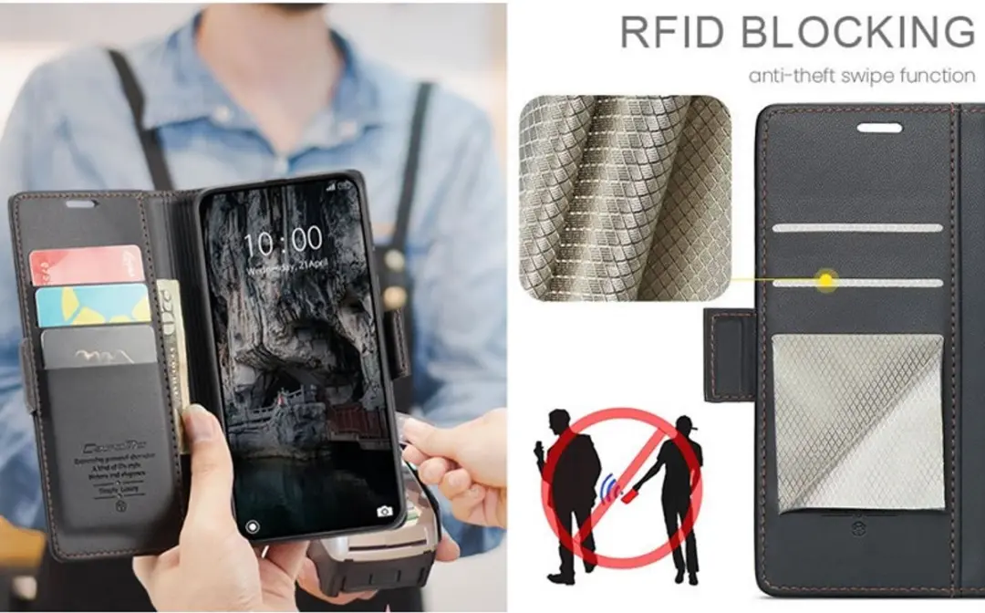 Caseme Wallet Case Xiaomi 15T Pro RFID - Zwart