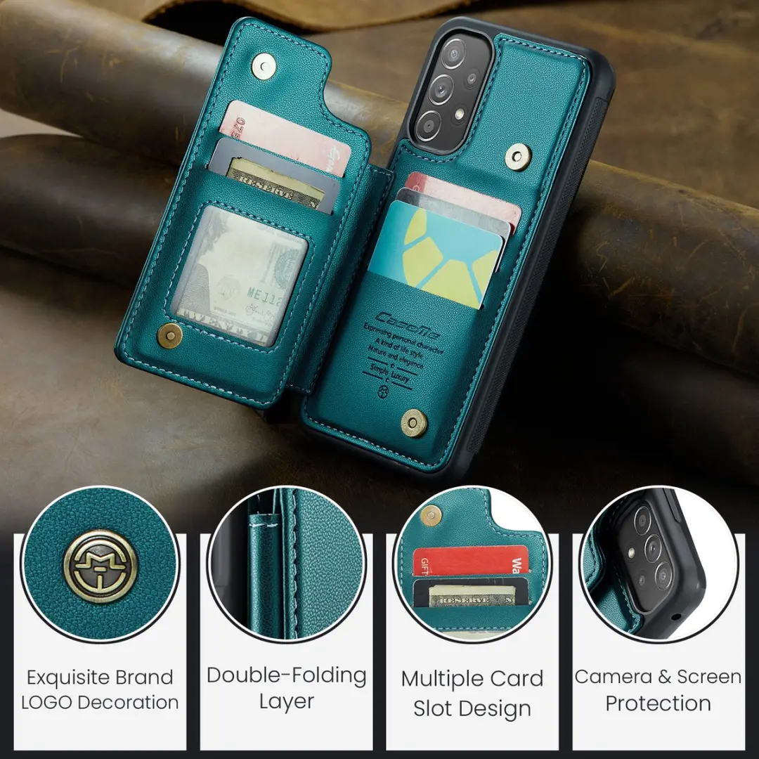 Caseme Portemonnee Backcover Galaxy A52/A52s 5G - Anti-RFID Groen