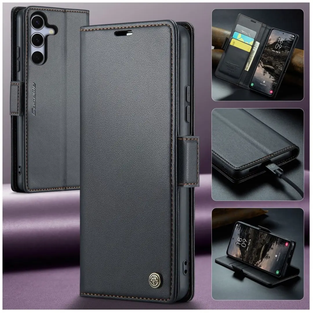 Caseme 023 Hoesje Samsung Galaxy S25 FE - RFID - Magnetisch - Zwart
