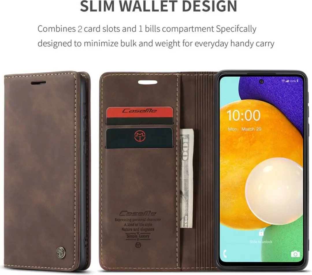 Caseme 013 Book Case Coffee - Samsung Galaxy A53 - afbeelding 6 van 6