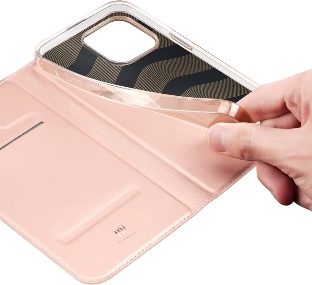 Dux Ducis Slim Bookcase Hoes Roze - iPhone 14 Pro