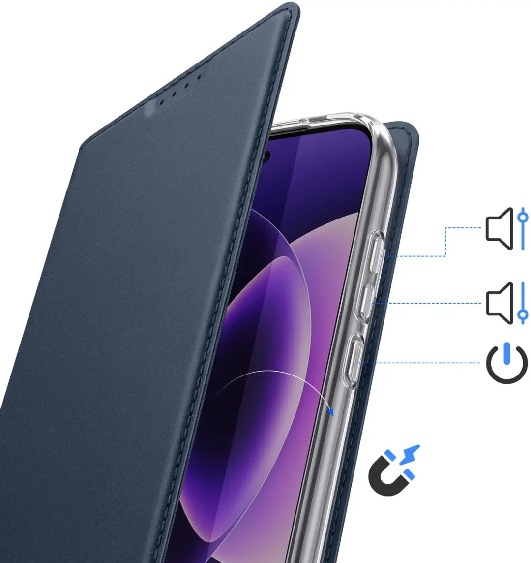 Dux Ducis Folio Pro Xiaomi 17 Hoesje - Nachtblauw