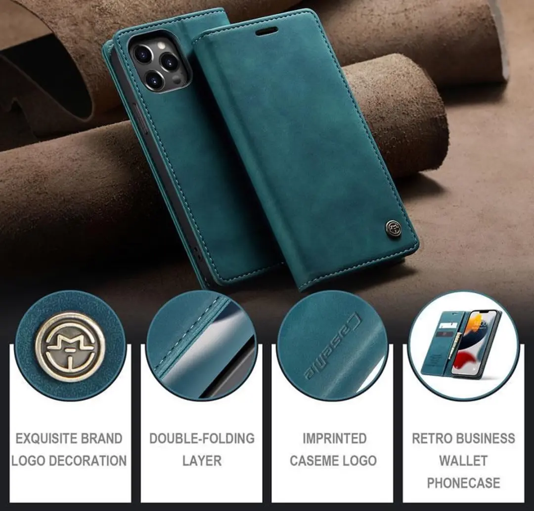Caseme Wallet Book Case IP13PM-40 - iPhone 13 Pro Max - Lichtblauw