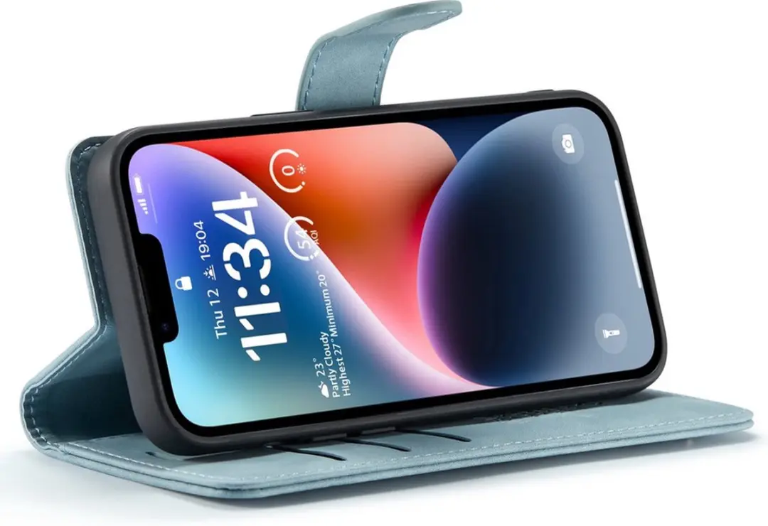 Caseme iPhone 11/XR Bookcase Hoesje - Aquablauw