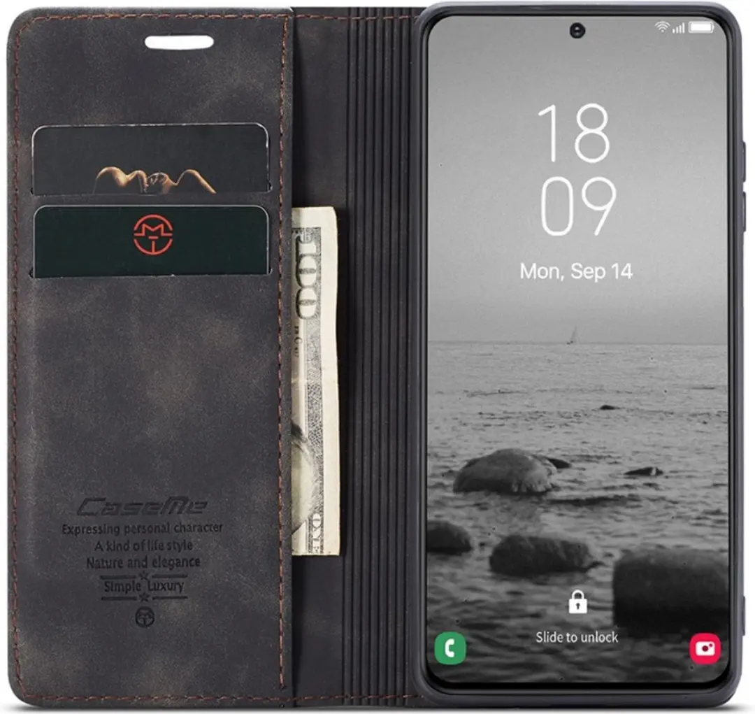 Caseme 013 Book Case Hoesje Samsung Galaxy S24 - Zwart