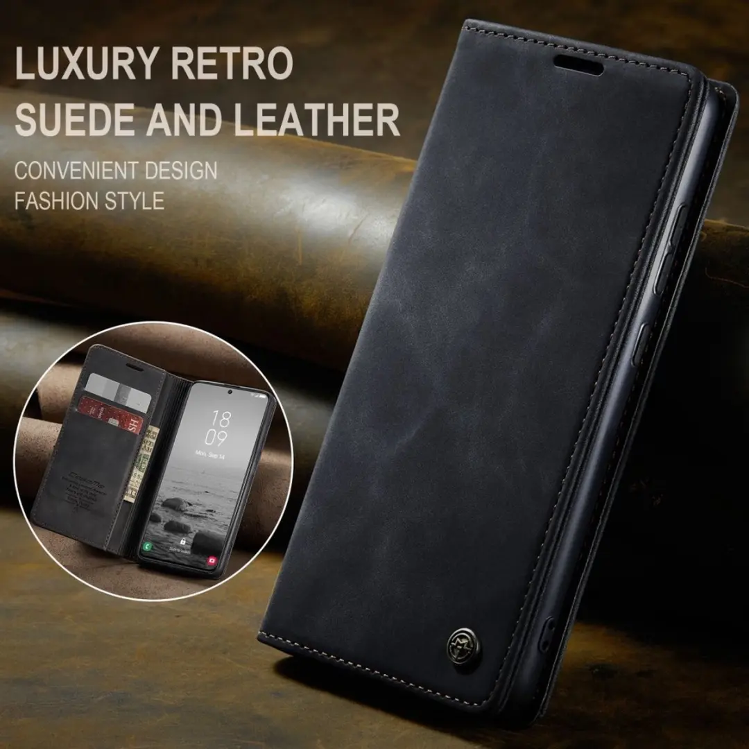 Caseme 013 Book Case Hoesje Samsung Galaxy S24 - Zwart