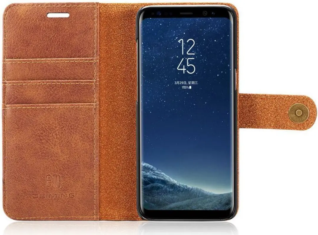 DG.MING Samsung Galaxy S8 Leren Portemonnee Hoesje C22W26-18 - Bruin