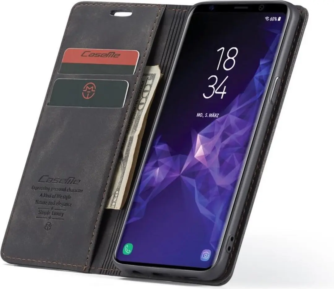 Caseme Book Case Samsung Galaxy S9 - 2 Pasjes - Zwart