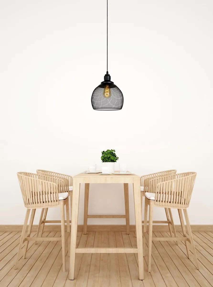 Lucide Mesh Hanglamp Ø22cm - 1xE27 - Zwart