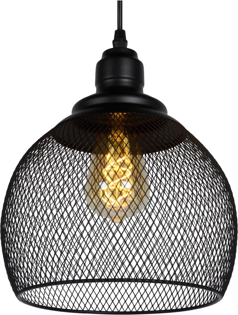 Lucide Mesh Hanglamp Ø22cm - 1xE27 - Zwart