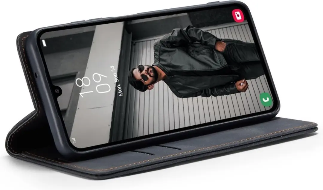 Caseme 013 Book Case Hoesje Samsung Galaxy A16 - 2 Pasjes - Zwart - afbeelding 6 van 6