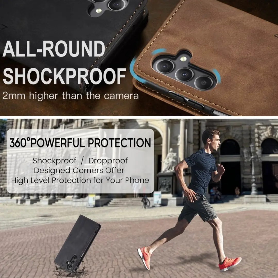 Caseme 013 Book Case Hoesje Samsung Galaxy A16 - 2 Pasjes - Zwart