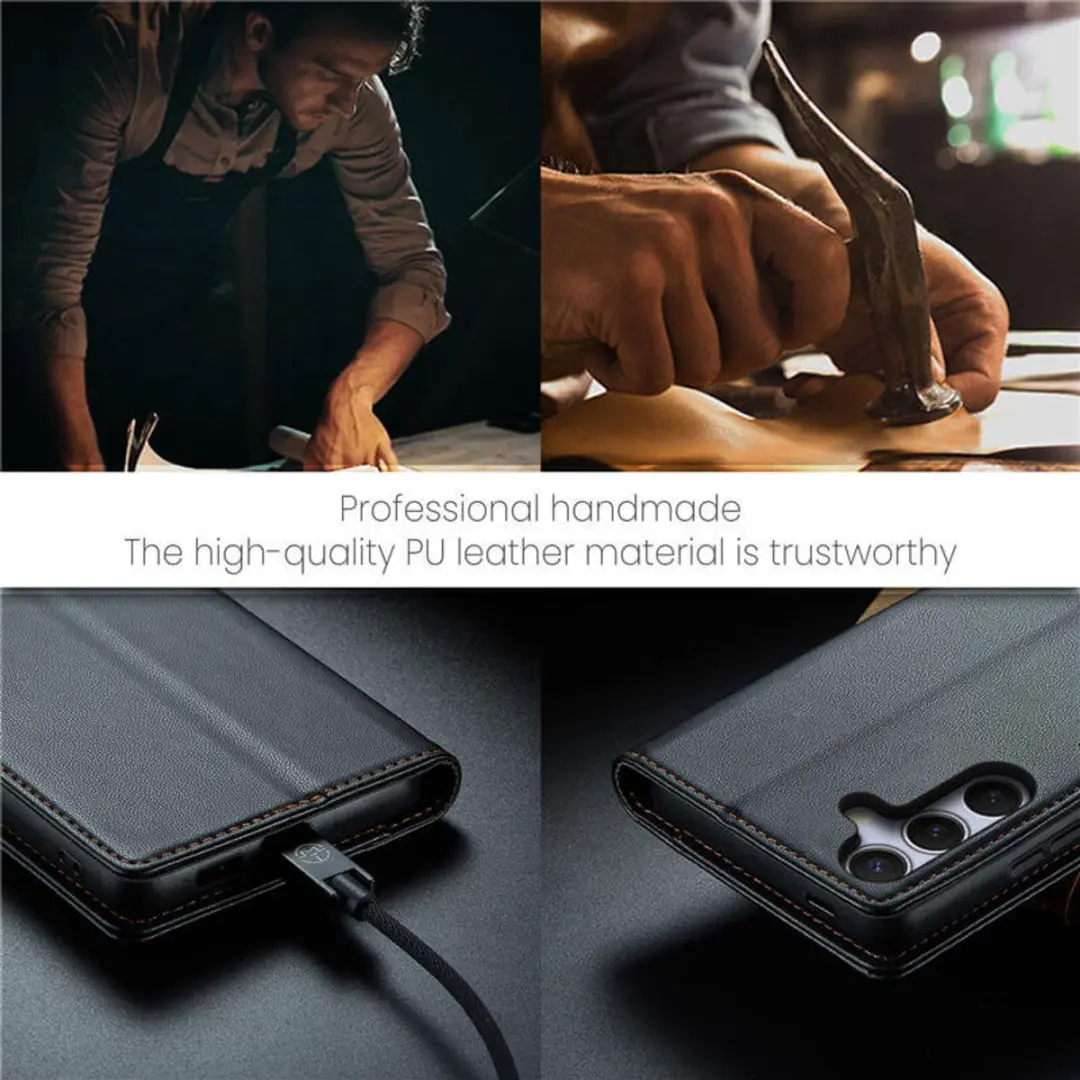 Caseme Wallet Case voor Samsung Galaxy S25/S24 - RFID & Magneetsluiting - Zwart - afbeelding 6 van 6