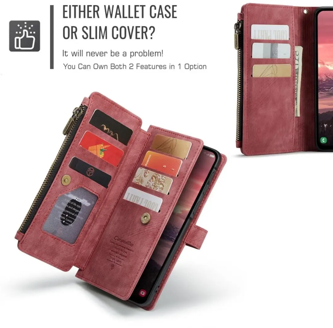 Caseme C30 Book Case Hoesje Samsung Galaxy A36 - Rood - 10 Pasjes