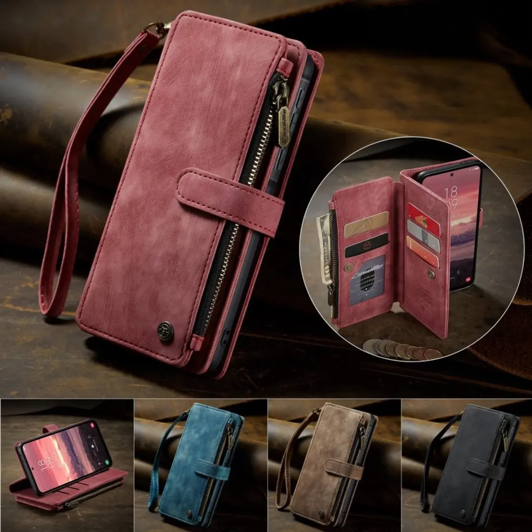 Caseme C30 Book Case Hoesje Samsung Galaxy A36 - Rood - 10 Pasjes