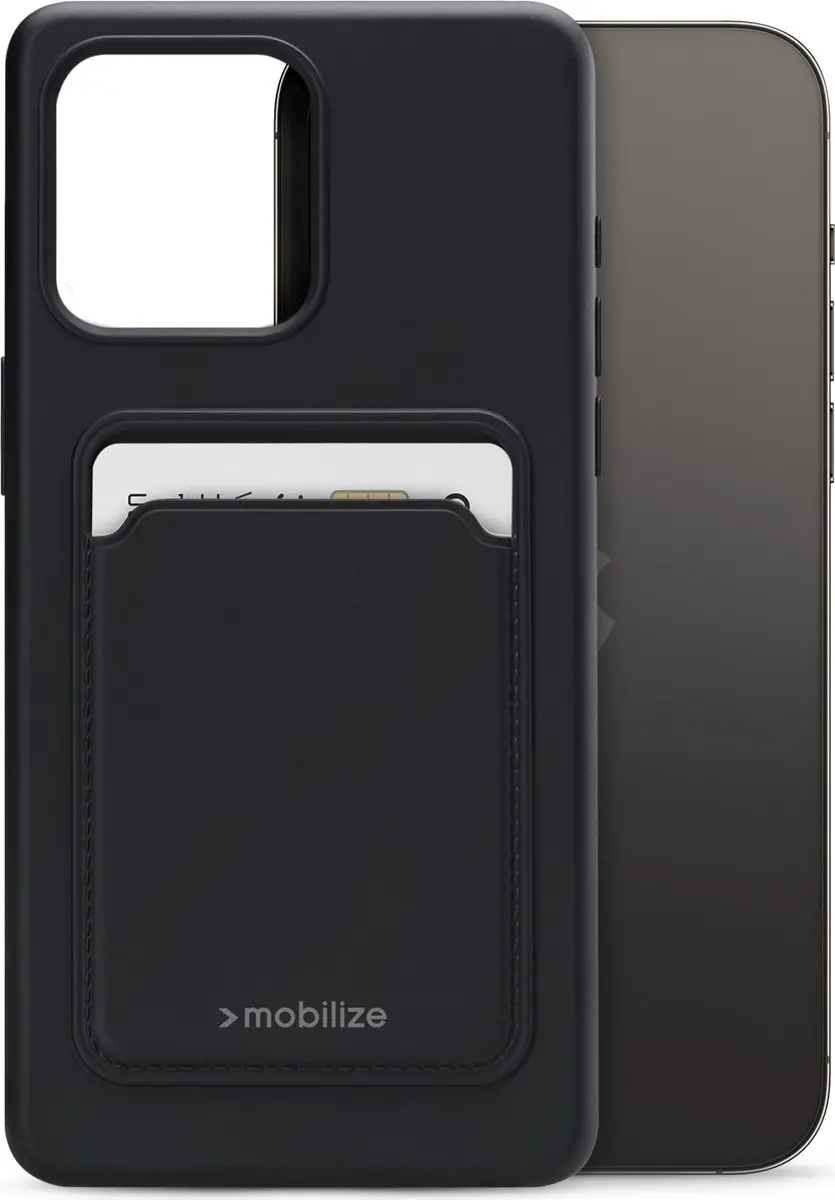 Mobilize Rubber Gelly Card iPhone 14 Pro Max Hoesje - Zwart - MOB-GCCMB-IPH14PROMAX