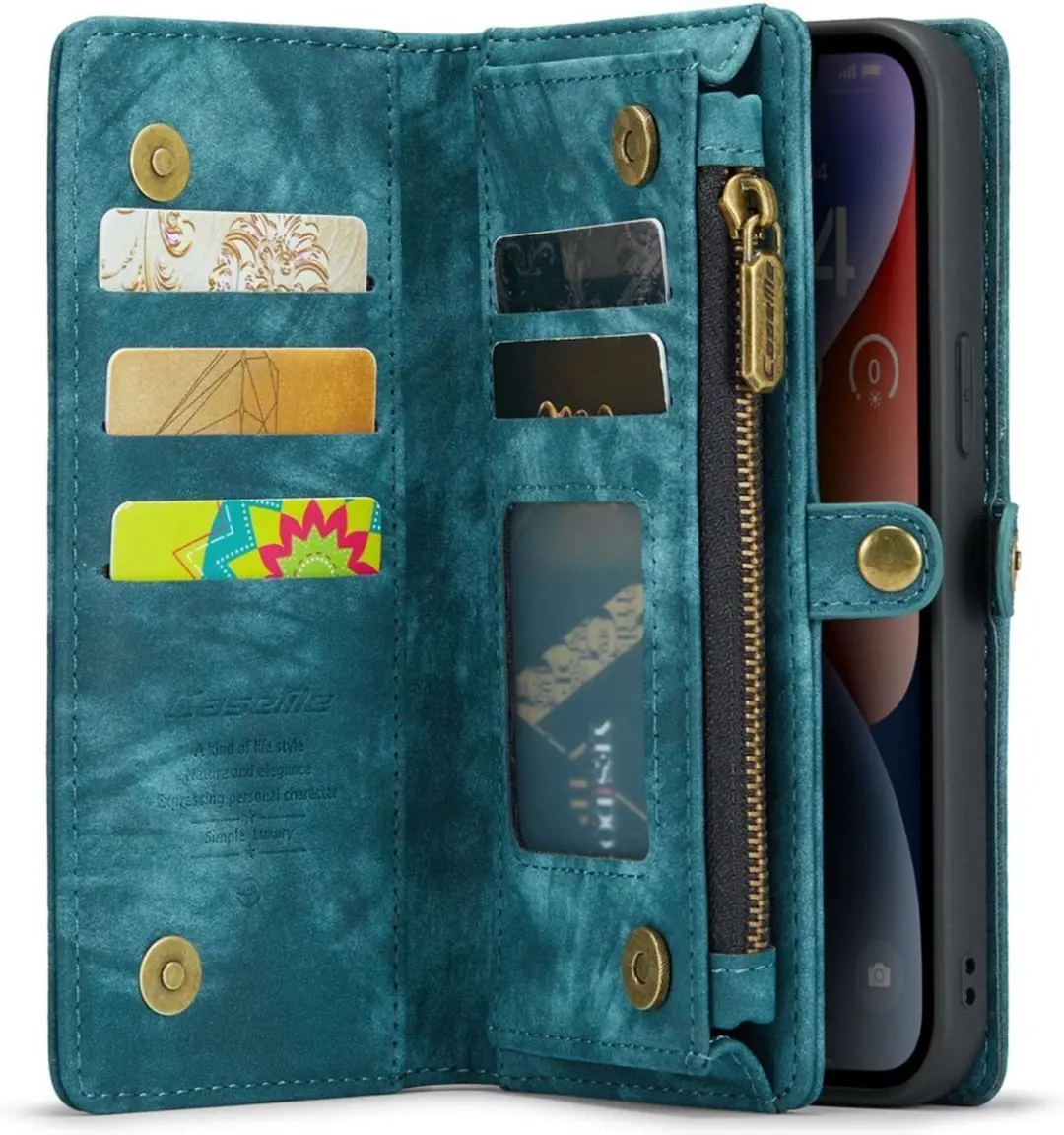 Caseme 008 iPhone 13 Hoesje - Book Case & Portemonnee Blauw