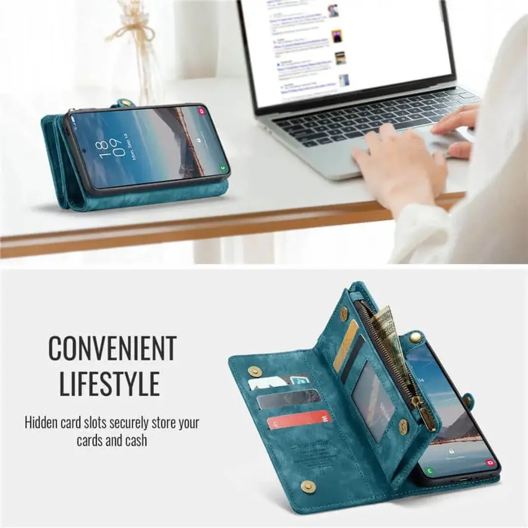 Caseme 008 Book Case Back Cover Samsung Galaxy A37 - Blauw