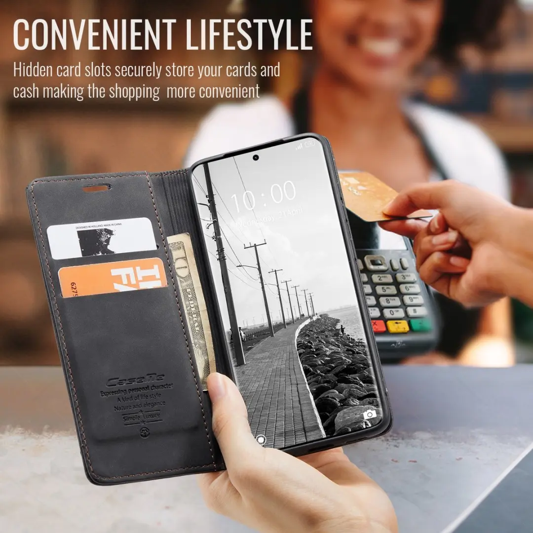 Caseme 013 Book Case Hoesje - Xiaomi Redmi Note 15/Poco M8 - Zwart