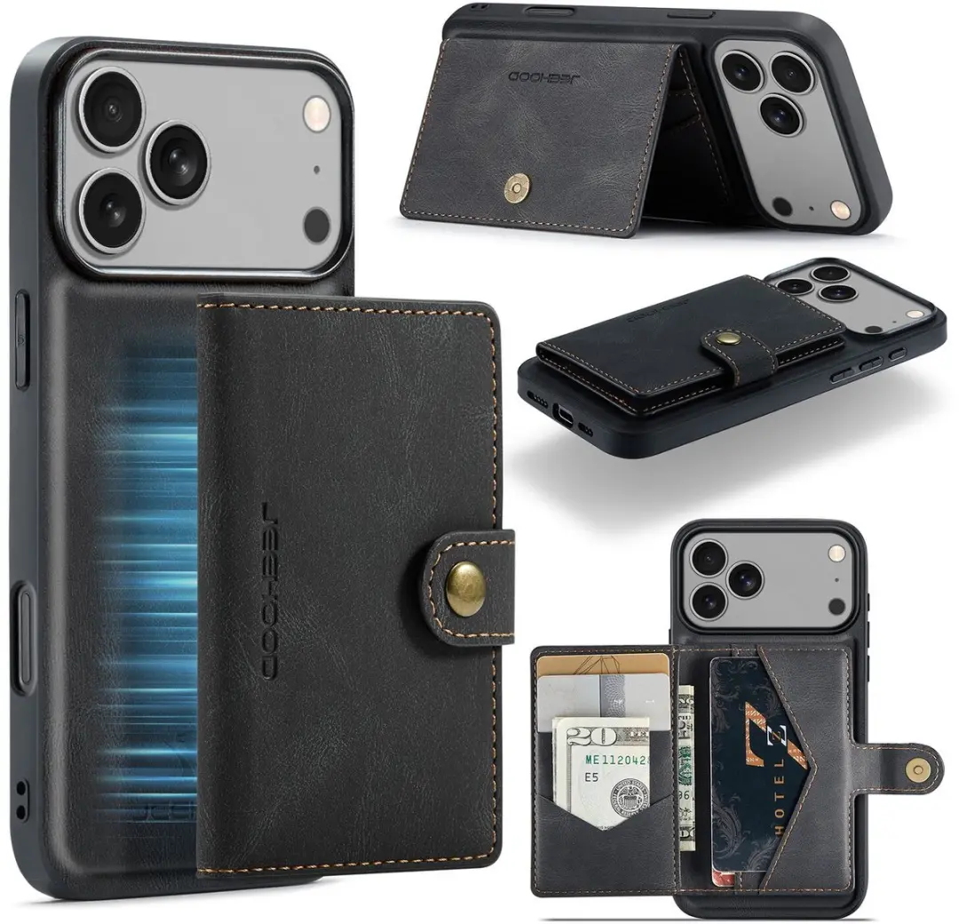 Caseme JH-01 Hoesje iPhone 17 Pro - 4 Pasjes Zwart