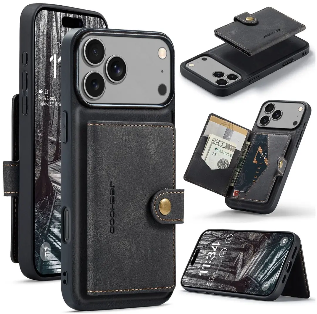 Caseme JH-01 Hoesje iPhone 17 Pro - 4 Pasjes Zwart