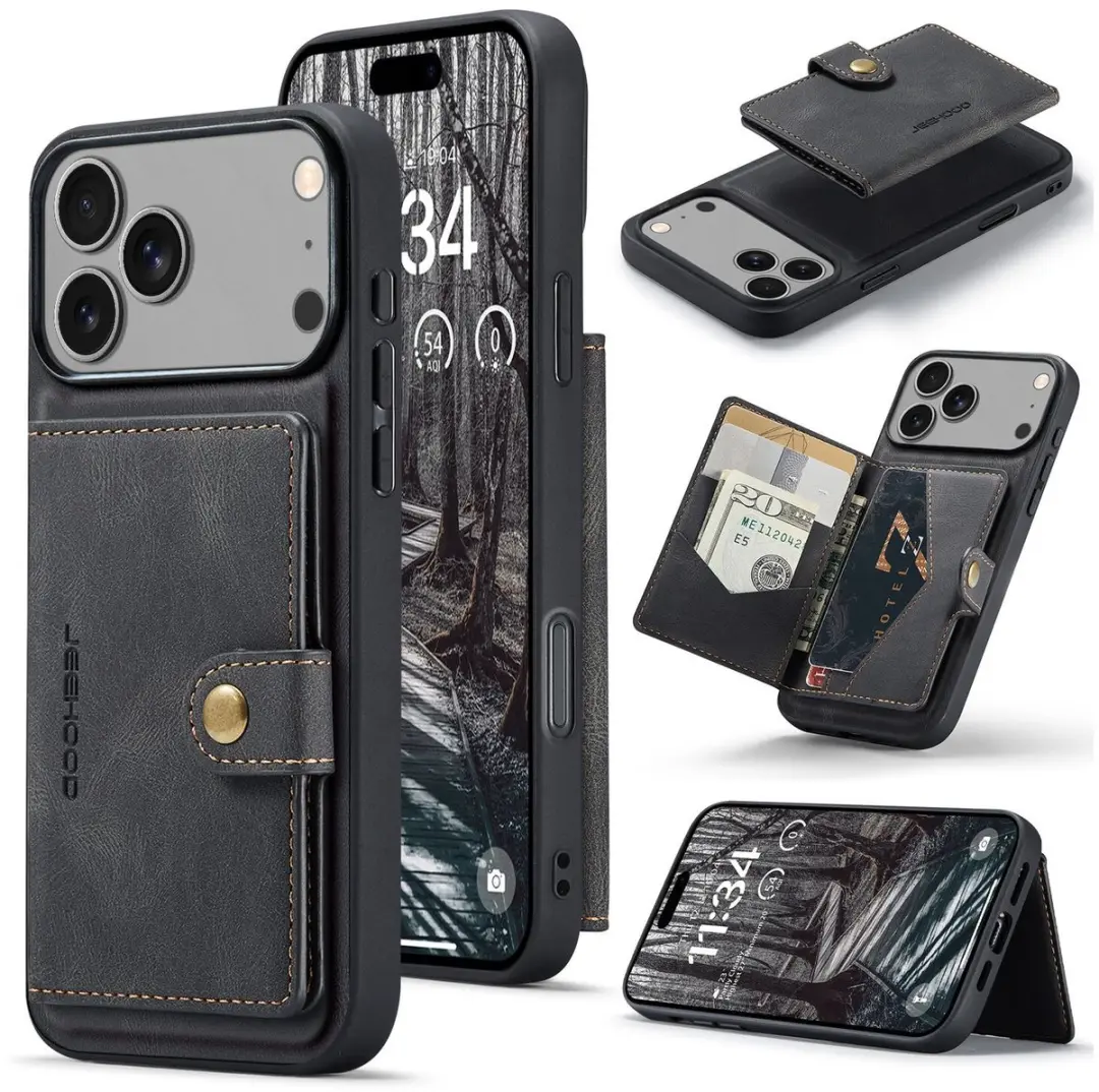 Caseme JH-01 Hoesje iPhone 17 Pro - 4 Pasjes Zwart