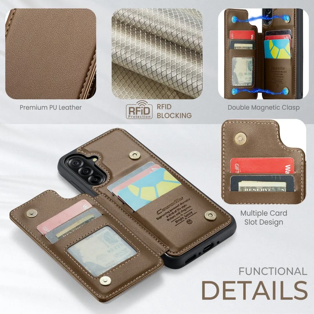 Caseme C22 Hoesje Samsung Galaxy A17 - Bruin - afbeelding 6 van 6
