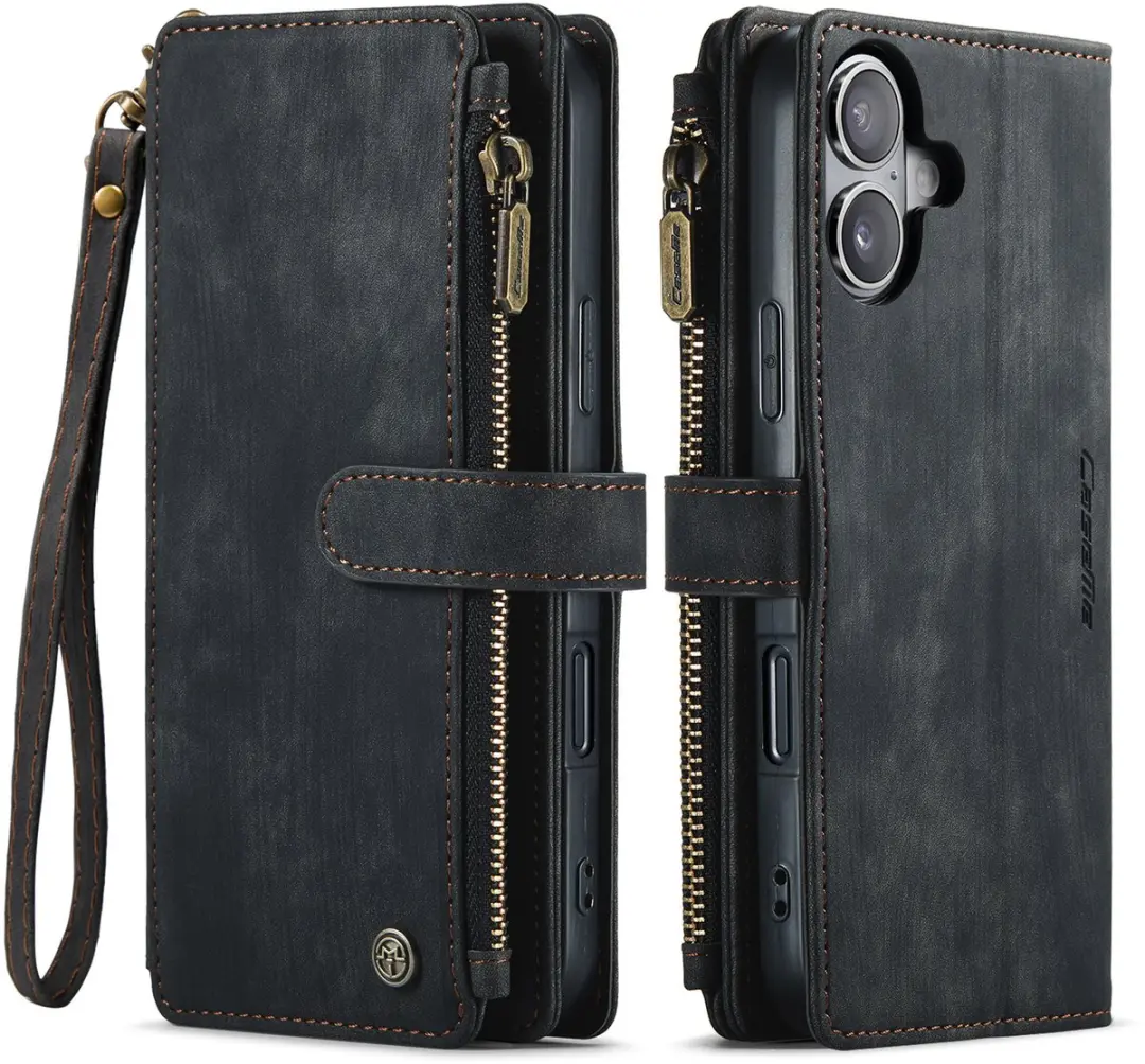 Caseme iPhone 17 PU Portemonneehoesje - 10 Pasjes - Zwart - afbeelding 6 van 6