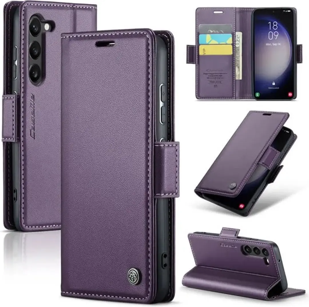 Caseme Wallet Case Samsung Galaxy S24 - RFID & Magneetsluiting - Paars