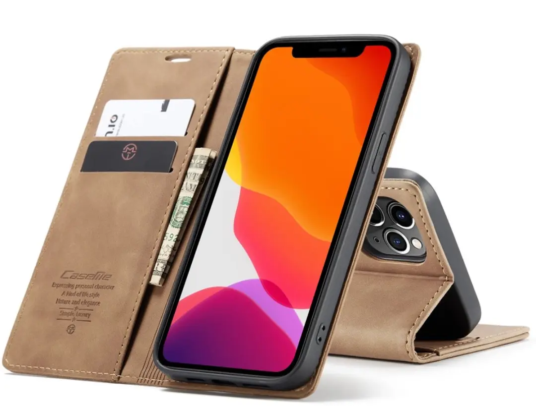 Caseme Book Case iPhone 12 Pro Max - 2 Pasjes - Bruin