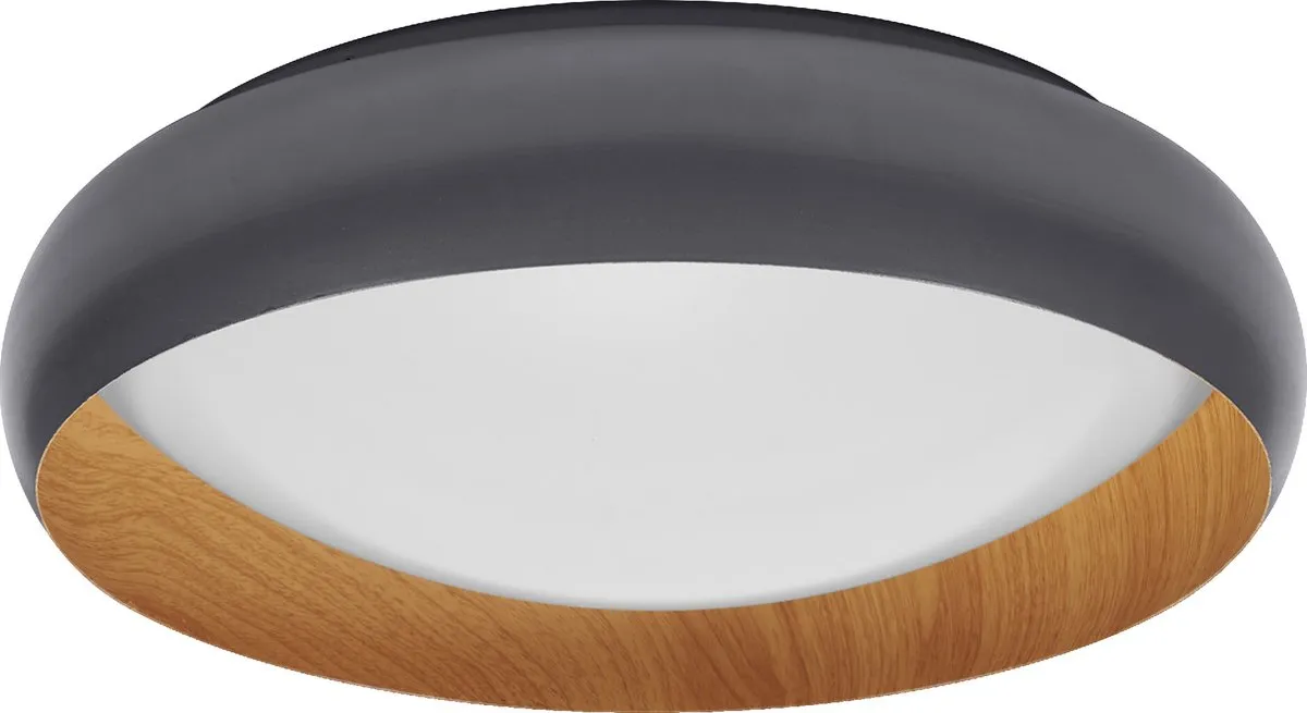 LEDVANCE Orbis Livia LED Plafondlamp 24W 1200lm - Grijs/Houtdecor