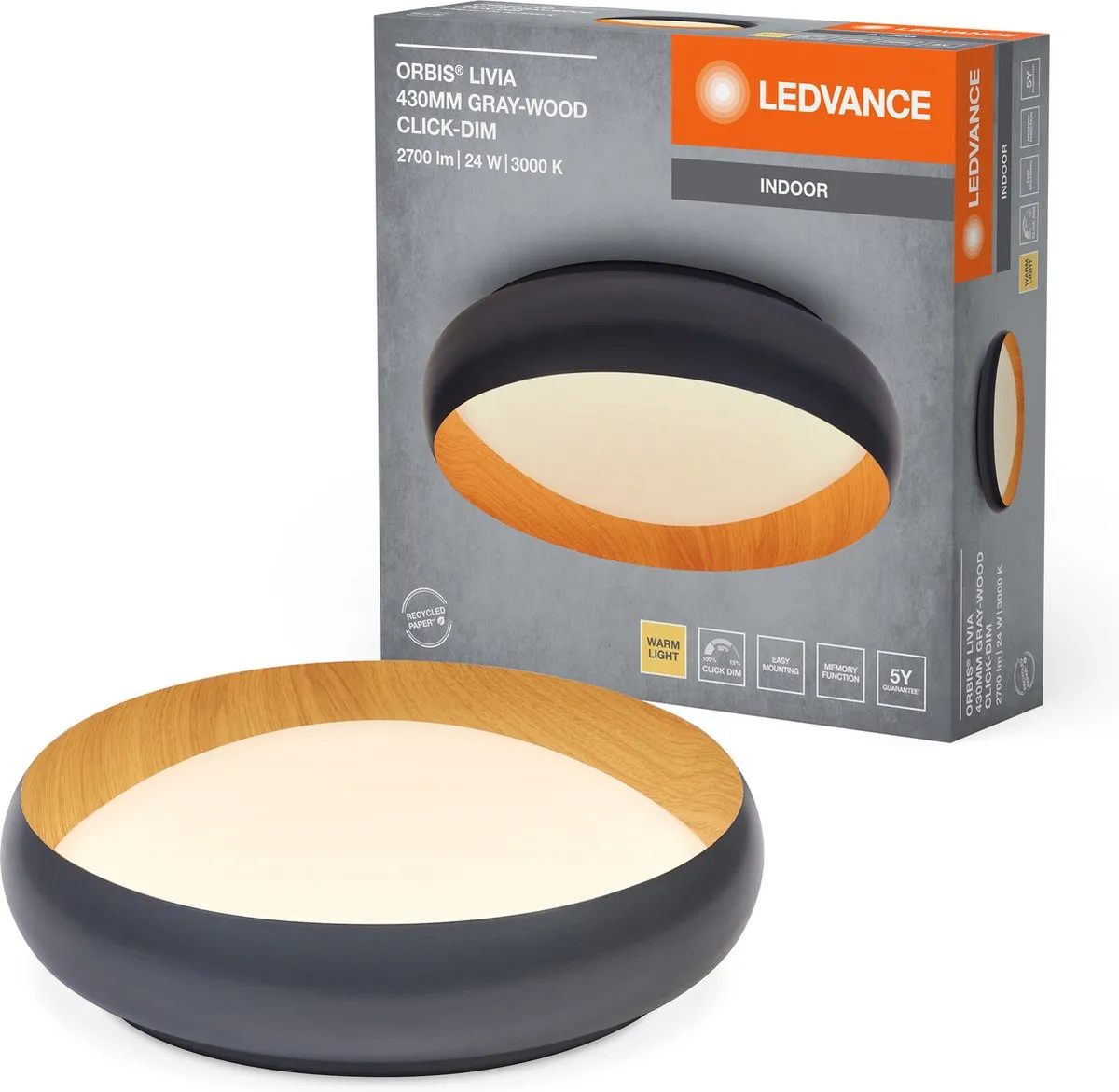 LEDVANCE Orbis Livia LED Plafondlamp 24W 1200lm