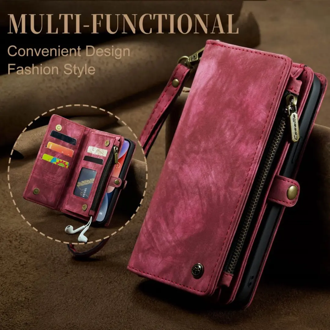 Caseme 008 iPhone 15 Hoesje - 2-in-1 Book Case & Portemonnee - 8 Pasjes - Pink - afbeelding 6 van 6