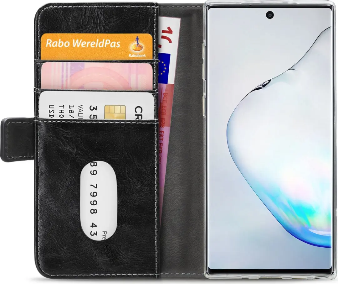 Mobilize Elite Gelly Bookcase Note 10 Lite - 3 Pasjeshoes Zwart