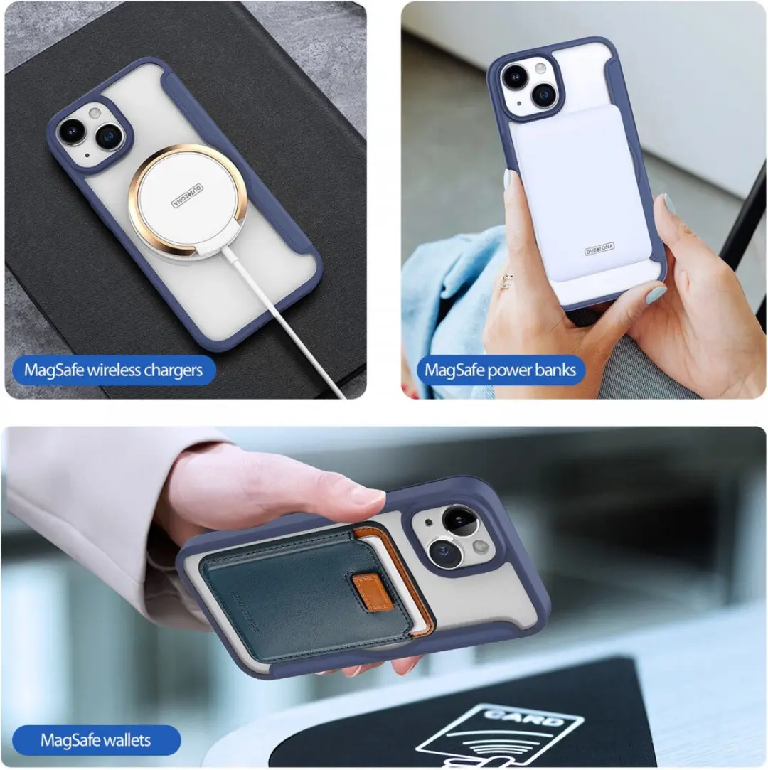 Dux Ducis iPhone 15 Hoesje Book Case Blauw - MagSafe