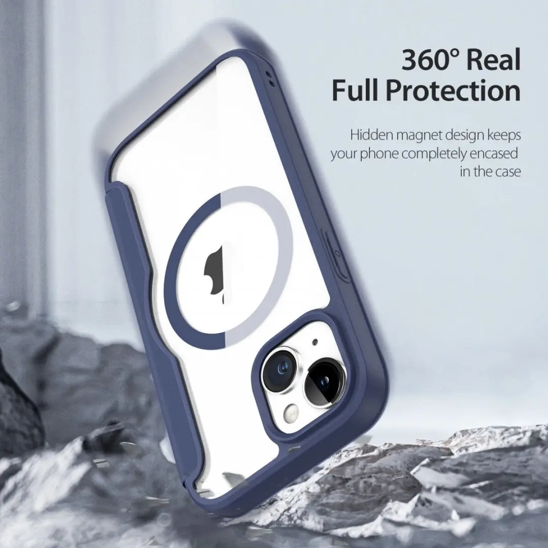 Dux Ducis iPhone 15 Hoesje Book Case Blauw - MagSafe - afbeelding 6 van 6