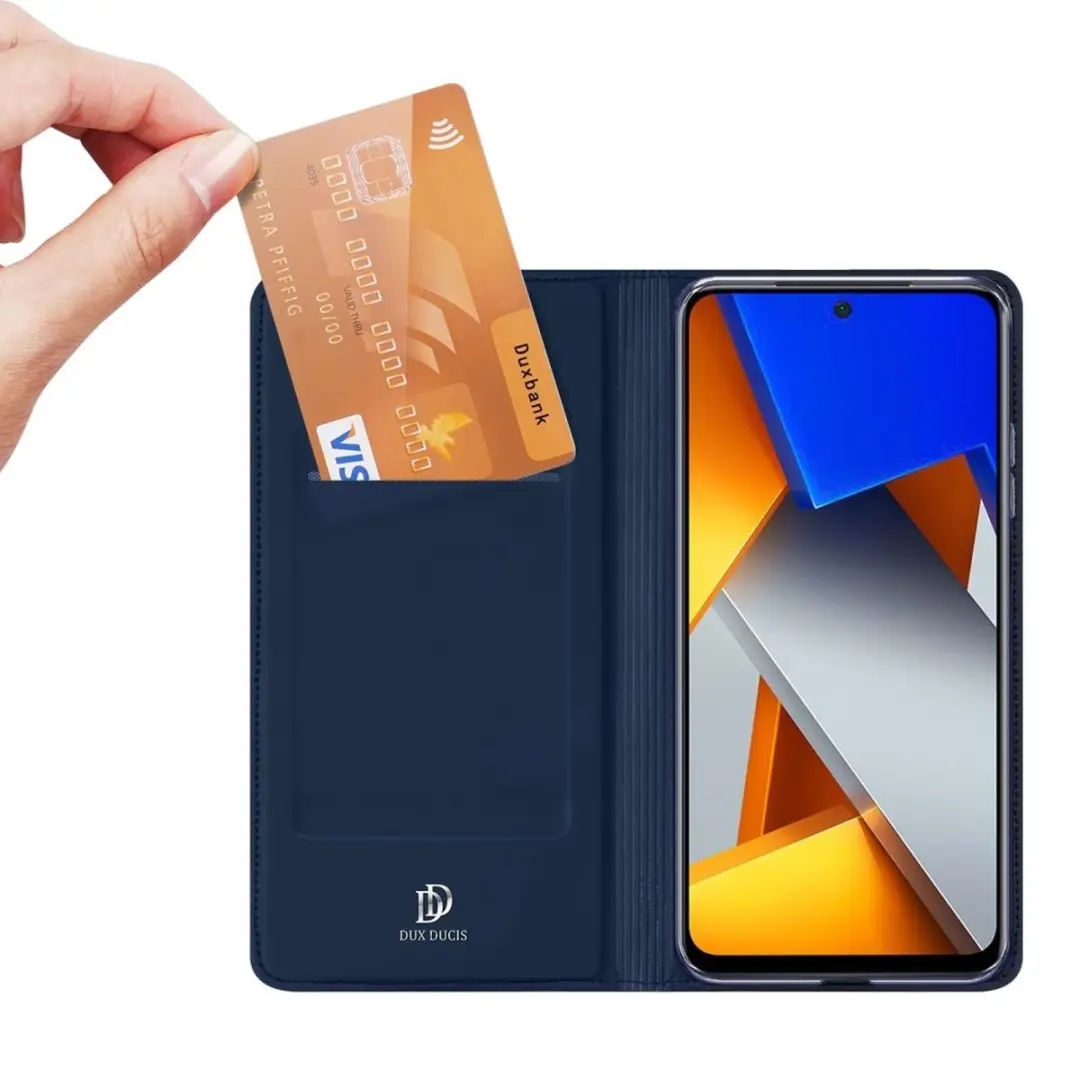 Dux Ducis Slim Bookcase Hoes Xiaomi Poco M4 Pro - Blauw - afbeelding 6 van 6